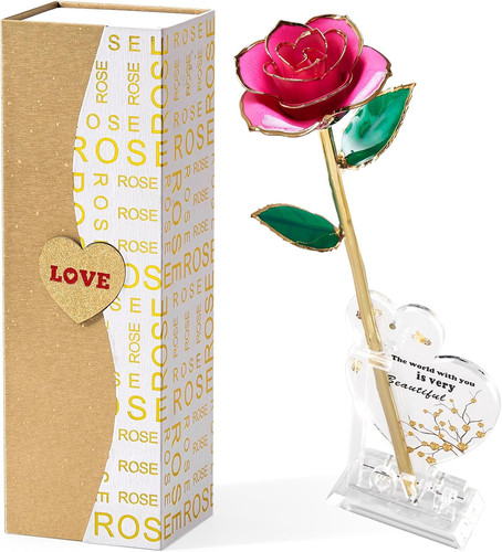 Rosa real 24k - 24k, bano